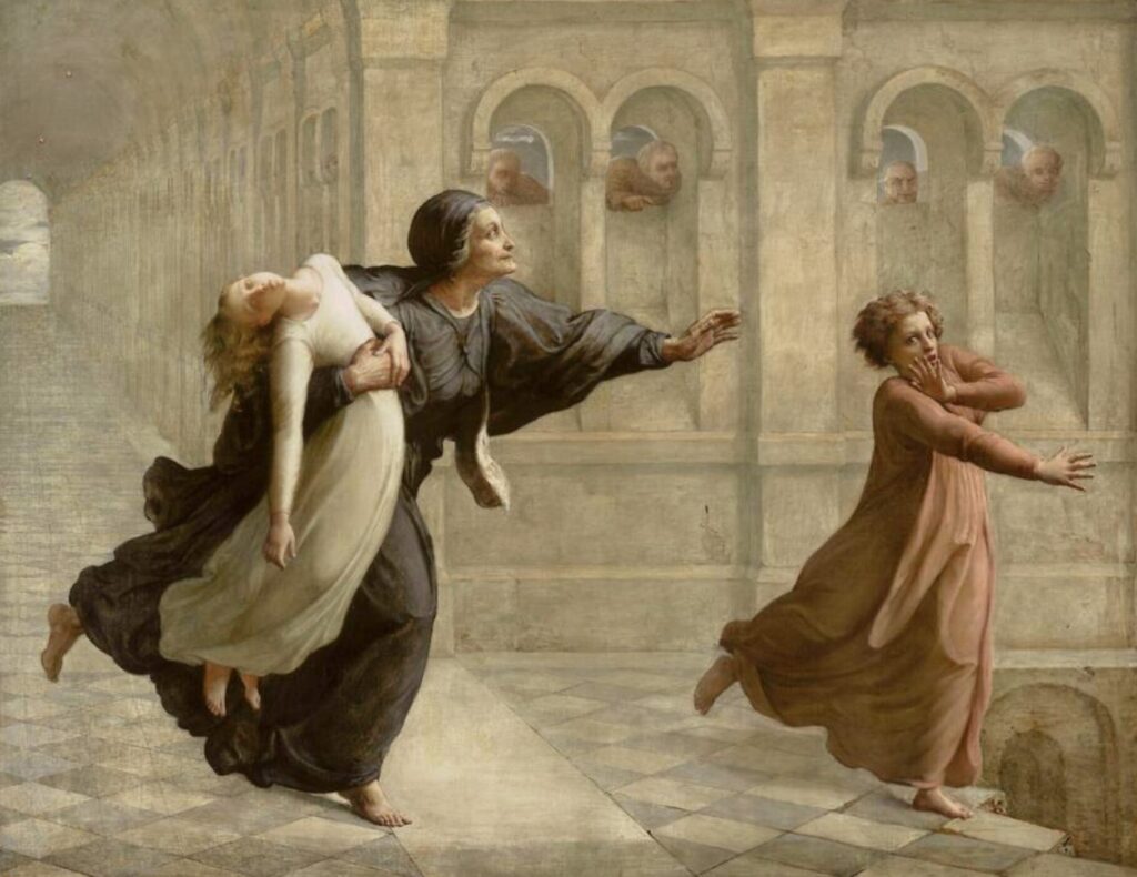 Cauchemar, VIII, Poème de l'âme, huile sur toile, Louis Janmot, 1849-1850. Texte extrait du Poème de l'âme, VIII